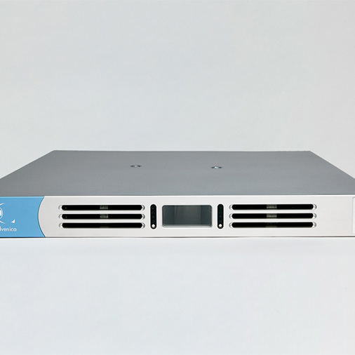 Front view of the Data Diode DD1000i power supply unit, showcasing its design and features.